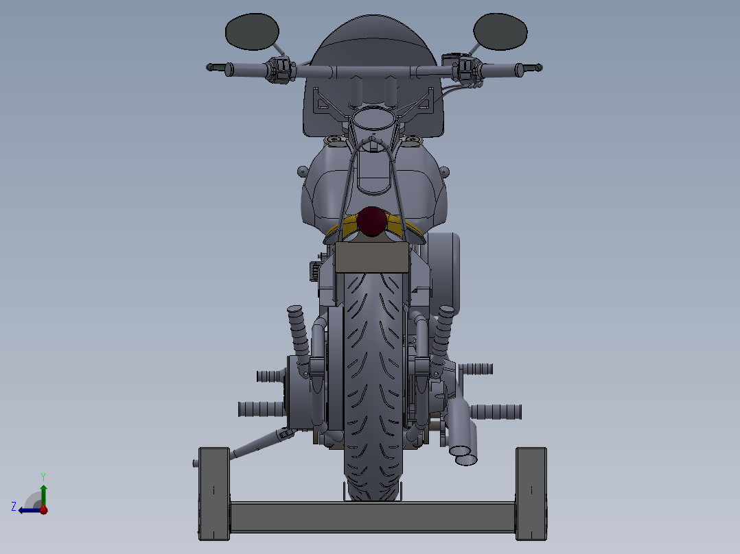 摩托车容器3D模型右视图