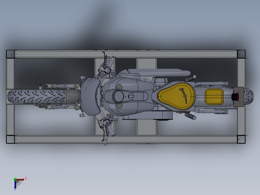 摩托车容器3D模型俯视图