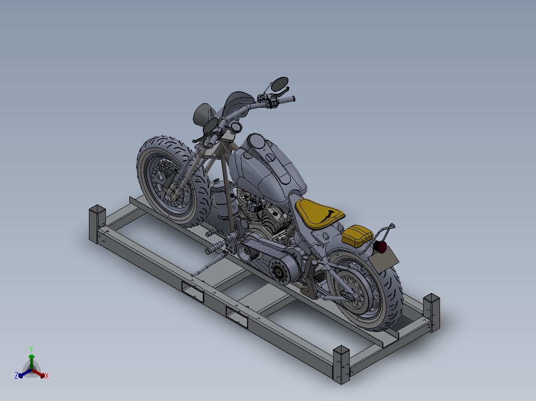 摩托车容器3D模型正等轴测图