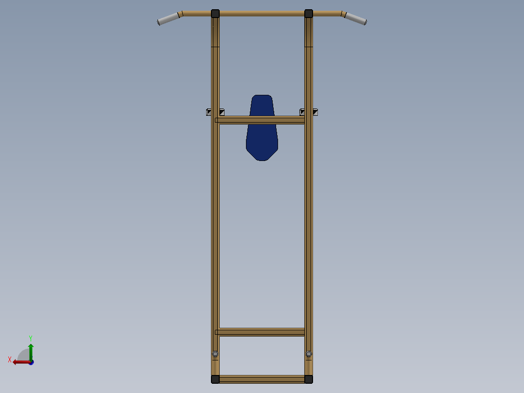单双杠引体向上器单杠家用室内多功能健身器材SW2015含特征焊件后视图