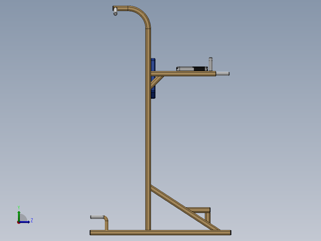 单双杠引体向上器单杠家用室内多功能健身器材SW2015含特征焊件左视图