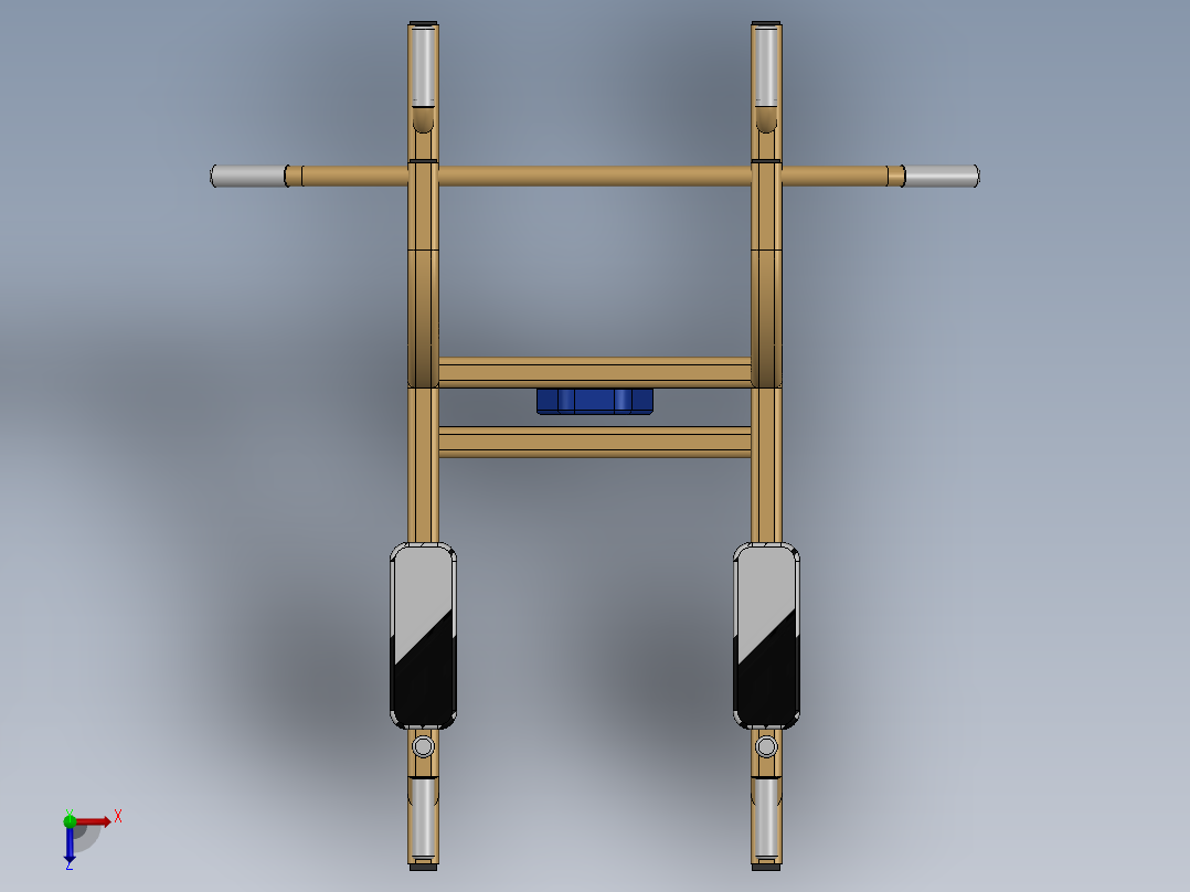 单双杠引体向上器单杠家用室内多功能健身器材SW2015含特征焊件俯视图