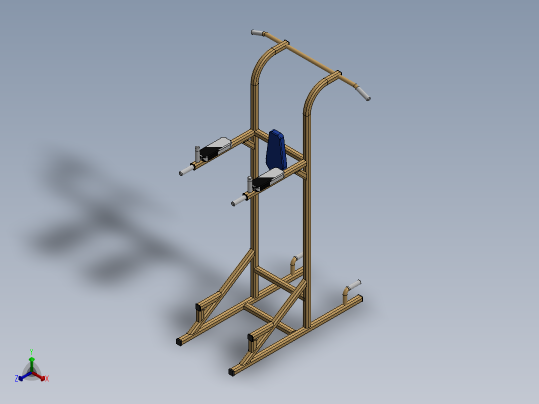 单双杠引体向上器单杠家用室内多功能健身器材SW2015含特征焊件正等轴测图