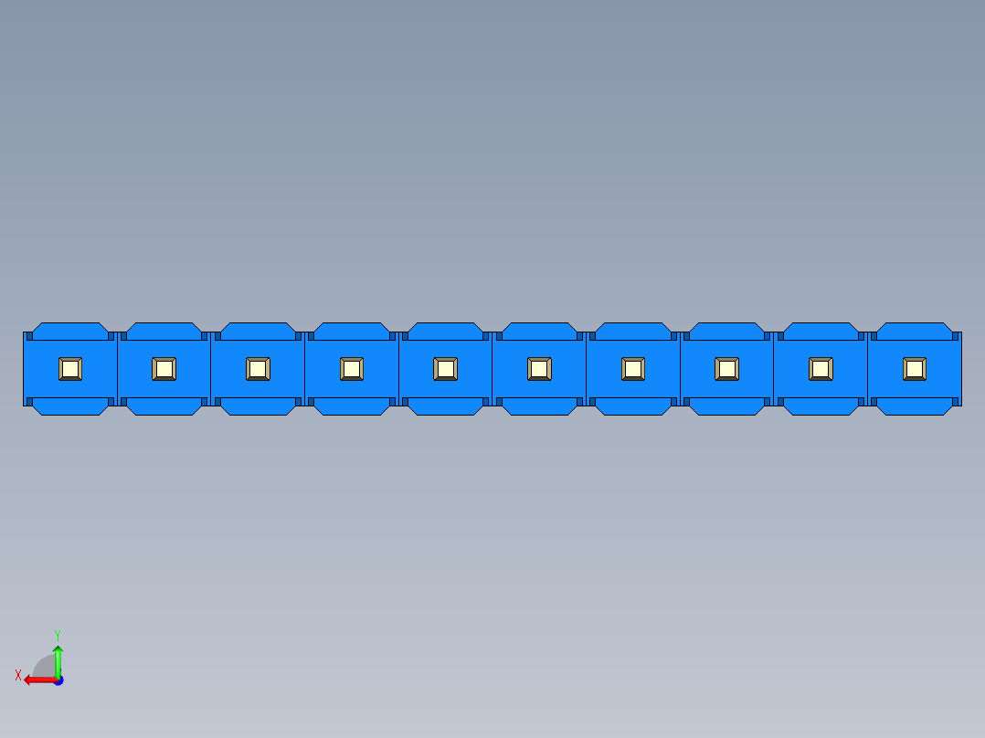 彩色公头100mil（2.54mm）系列-DS1021_blue_1x10p_100mil_Type5_rev1.0后视图