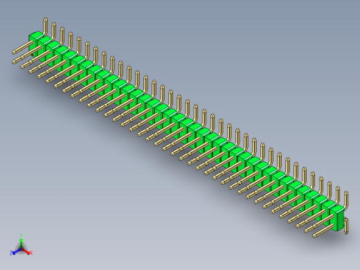 彩色公排针 100mil 2.54mm 系列-DS1022_green_74p_100mil_TypeSMT_rev1.0