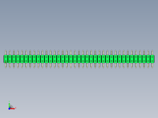 彩色公排针 100mil 2.54mm 系列-DS1022_green_74p_100mil_TypeSMT_rev1.0前视缩略图