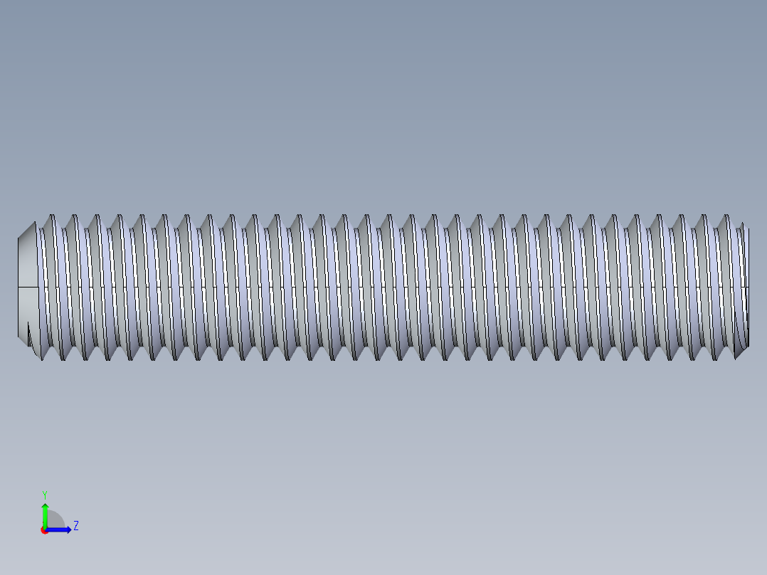 UNC 平头紧定螺钉-UNC SET SCREW 0.500 x2.500.STEP左视图