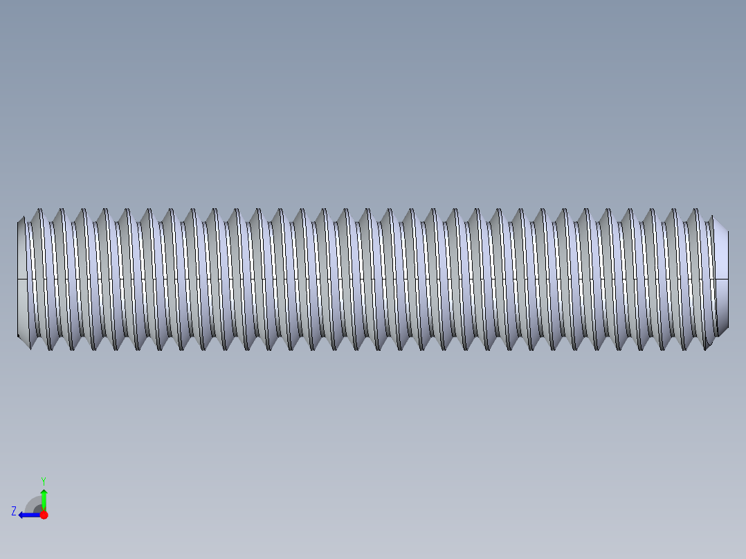UNC 平头紧定螺钉-UNC SET SCREW 0.500 x2.500.STEP右视图