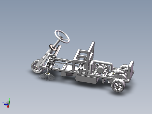 小型路面清扫机的设计及仿真【垃圾清扫车】【三维SW20模型+10张CAD图纸+说明书】