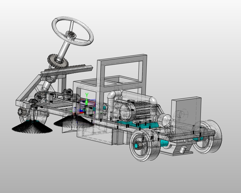 小型路面清扫机的设计及仿真【垃圾清扫车】【三维SW20模型+10张CAD图纸+说明书】