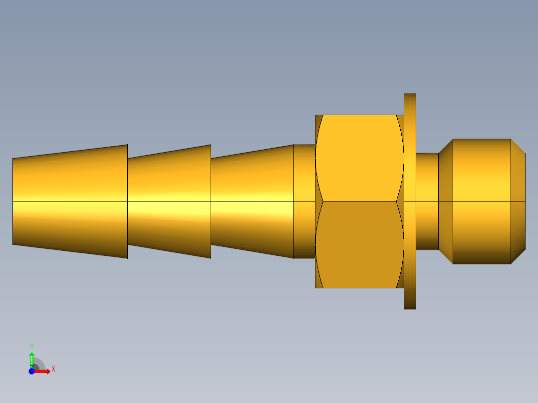 工业通用螺蚊管倒齿式工业硬管接头Male Connector 27-2前视图