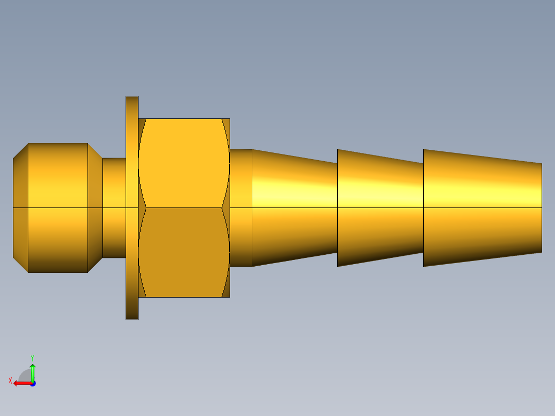 工业通用螺蚊管倒齿式工业硬管接头Male Connector 27-2后视图