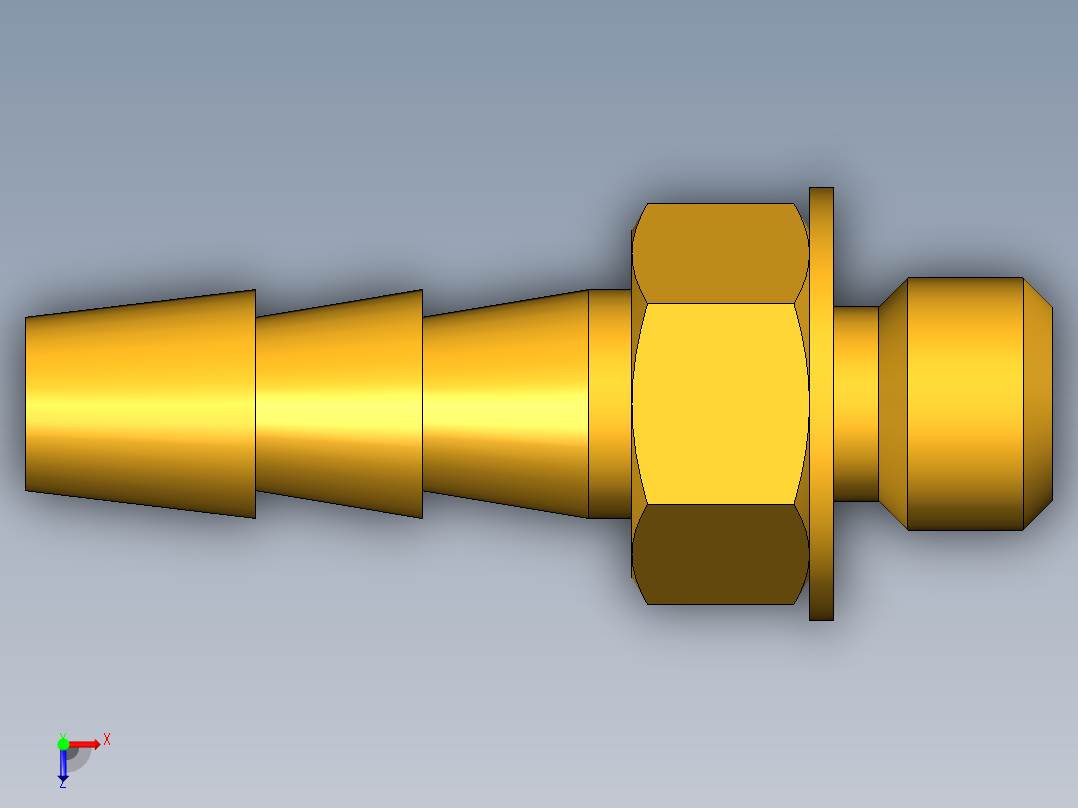 工业通用螺蚊管倒齿式工业硬管接头Male Connector 27-2俯视图