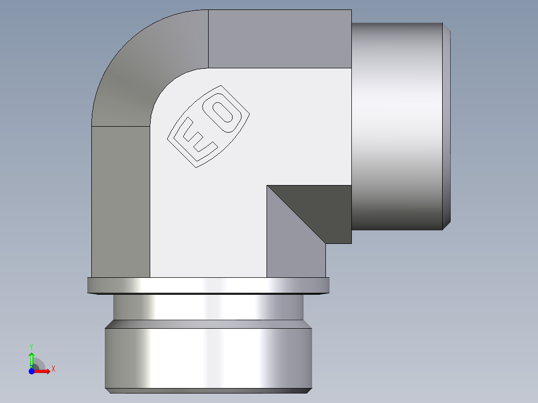 卡套式工业通用硬管接头EO_Male_stud_elbow_WE30SR71X前视图