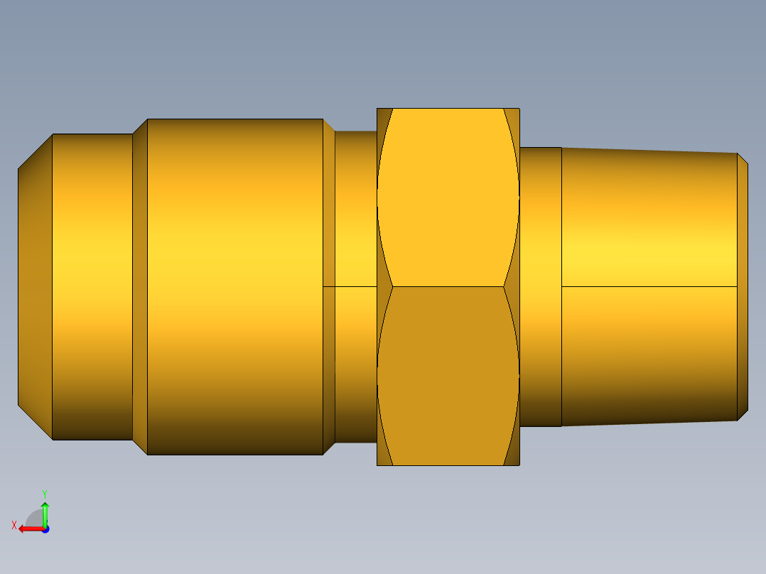 扩口式工业通用硬管接头Male Connector 48F-10-4后视图