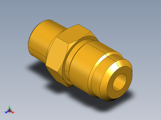 扩口式工业通用硬管接头Male Connector 48F-10-4正等轴测缩略图