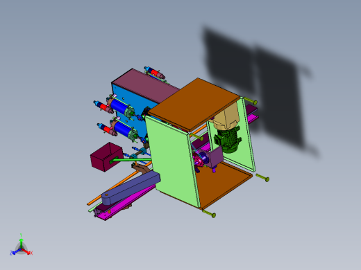 活塞式酱料灌装机生产线正等轴测缩略图