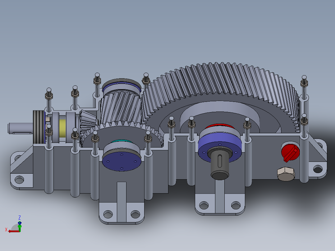 两级（斜齿）齿轮箱毕业设计论文 Solidworks图纸 pdf文档