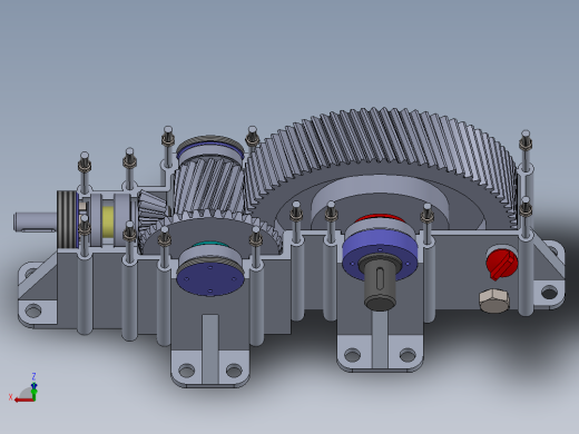 两级（斜齿）齿轮箱毕业设计论文 Solidworks图纸 pdf文档