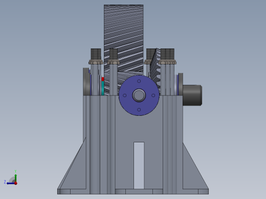 两级（斜齿）齿轮箱毕业设计论文 Solidworks图纸 pdf文档右视缩略图