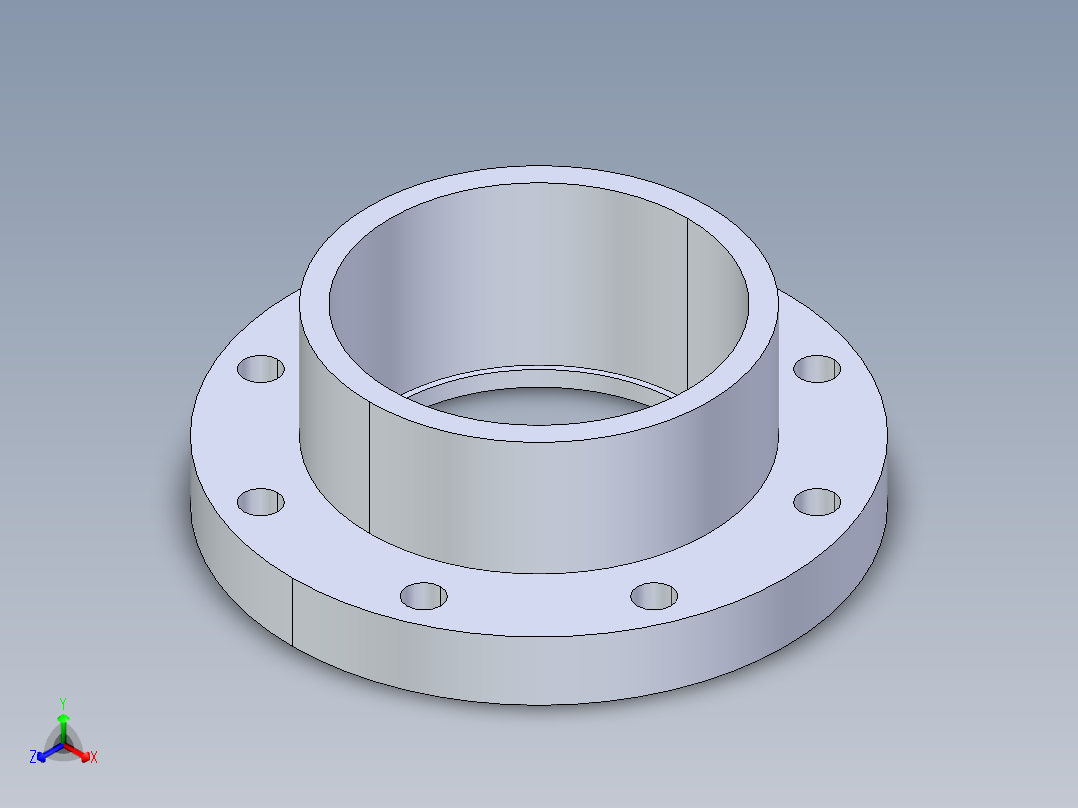 CPVC管件23-Sch80_Flange One-Piece_SOC_9851-060_6in正等轴测图