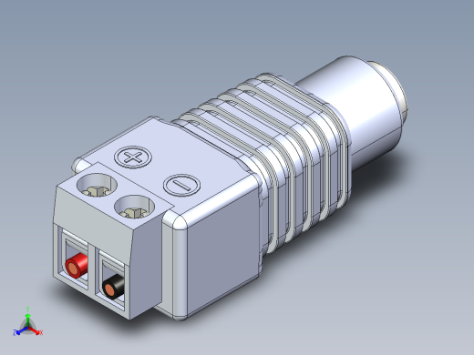 电容器 二极管 电阻器-IGES Barrel-Jack Socket Terminal正等轴测缩略图