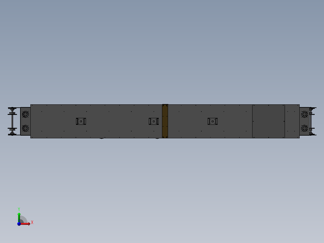 非标隧道式自动恒温烘箱3D图纸 自动化设备3D图纸3D模型前视图