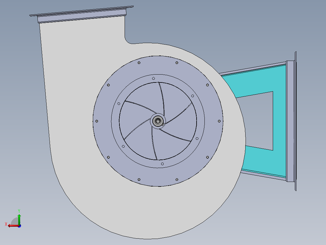 3000转分 7.5千瓦工业吹风机后视图