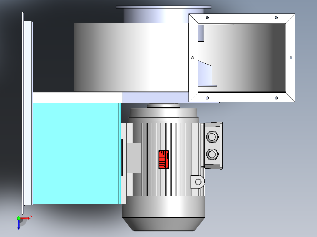 3000转分 7.5千瓦工业吹风机俯视图
