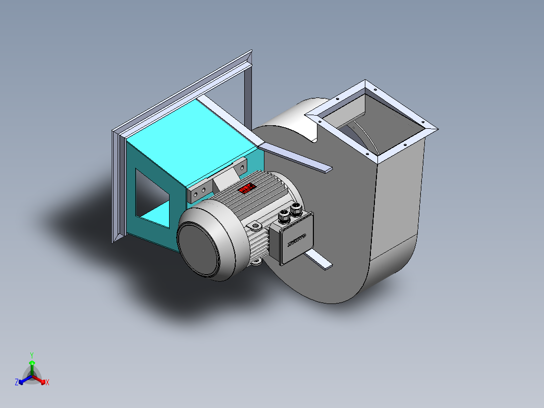 3000转分 7.5千瓦工业吹风机正等轴测图