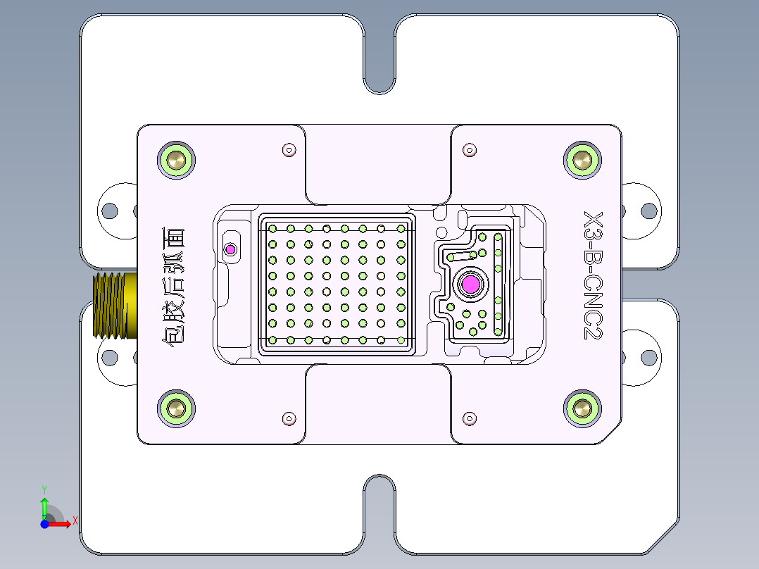 X3-B-CNC2笔记本CNC工装夹具三维模型-1010前视图