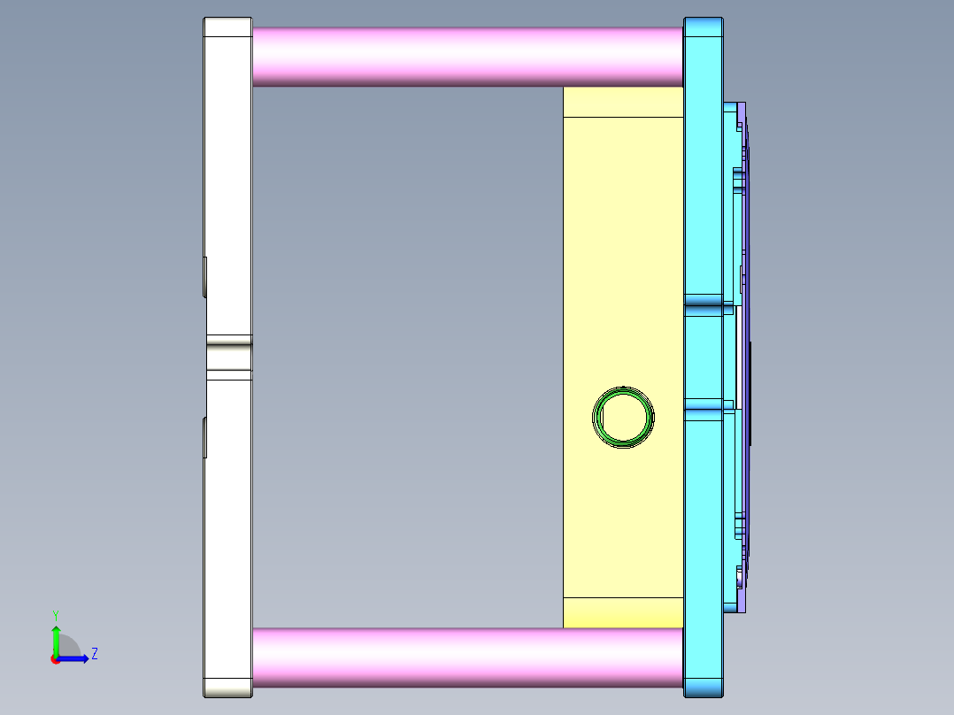 Aam00-A-笔记本CNC工装夹具三维模型CNC4-0430左视图