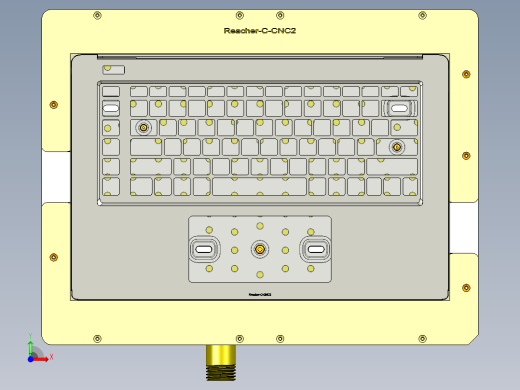 Reacher-C-CNC2笔记本CNC工装夹具三维模型前视缩略图