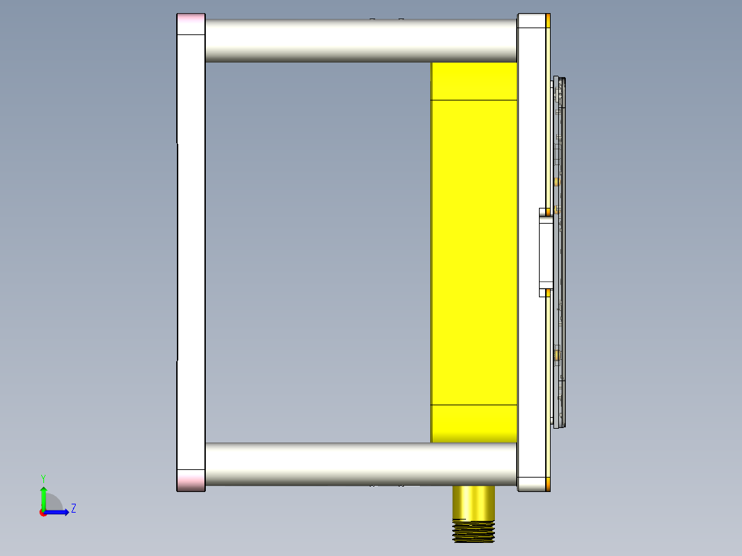 Reacher-C-CNC2笔记本CNC工装夹具三维模型左视图