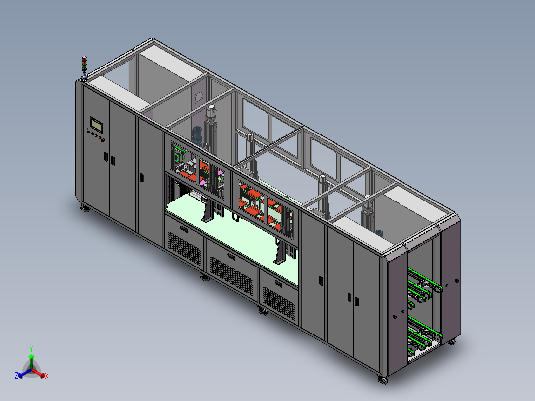 硅片倒篮机sw18可编辑正等轴测图