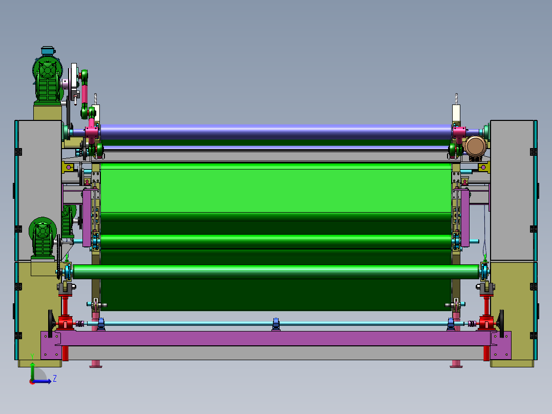 直立棉机（sw17可编辑+工程图）左视图