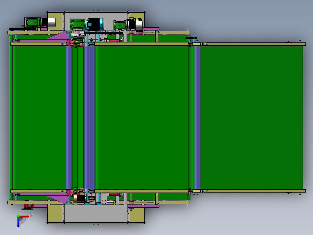 直立棉机（sw17可编辑+工程图）俯视图