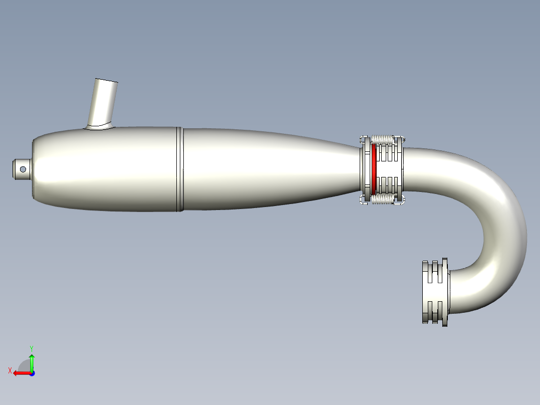 越野车调谐管道和歧管后视图