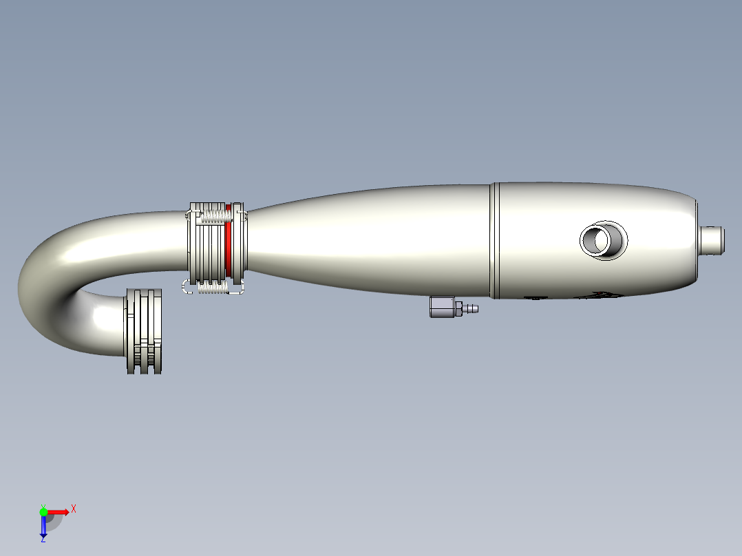 越野车调谐管道和歧管俯视图