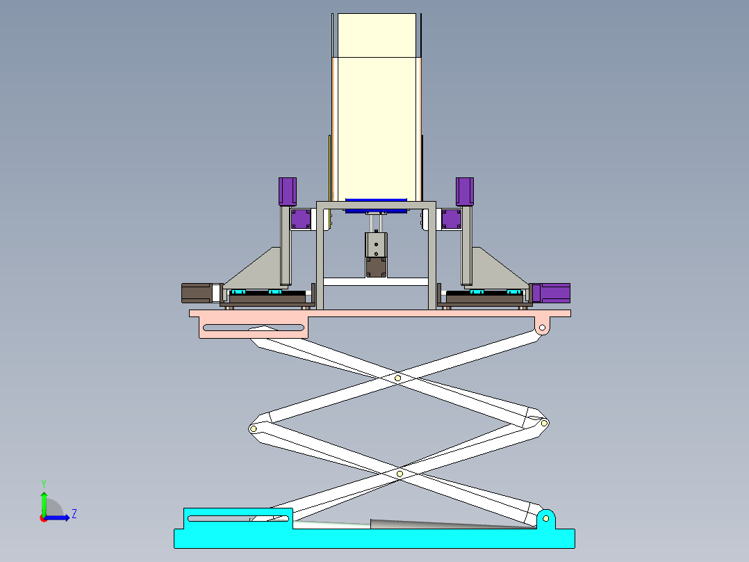 纸箱升降对中整形输送多功能平台设计左视图