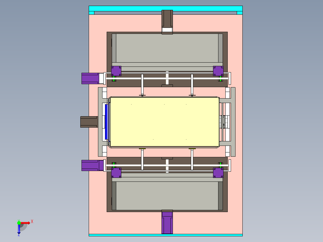 纸箱升降对中整形输送多功能平台设计俯视图