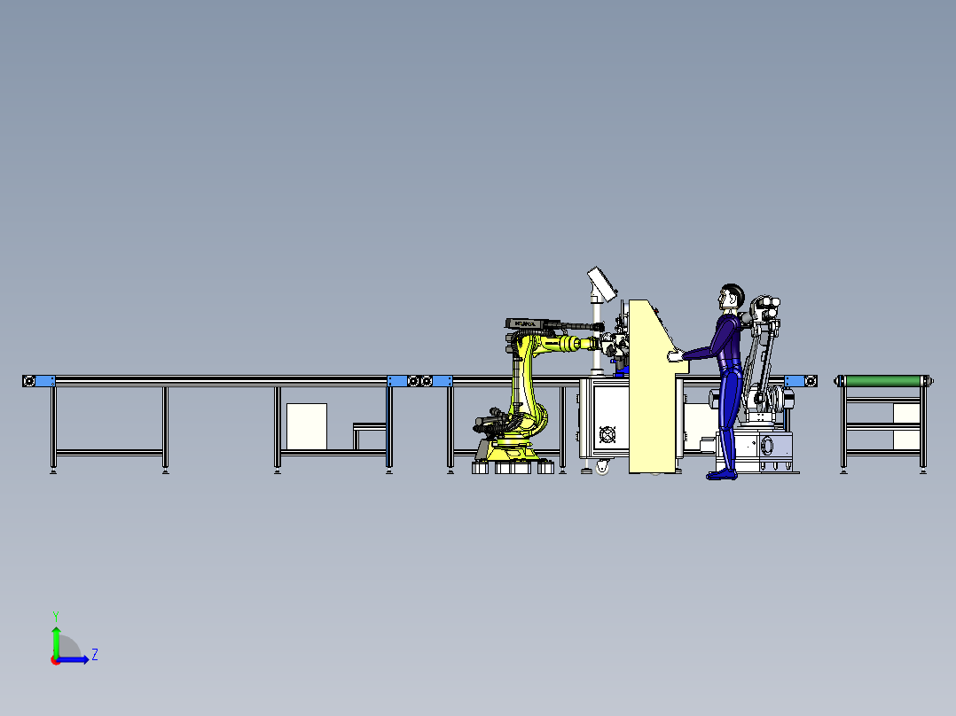 齿轮箱的自动化检测与运输模拟左视图