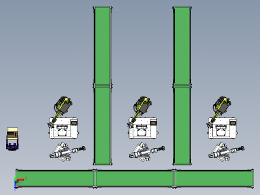 齿轮箱的自动化检测与运输模拟俯视缩略图