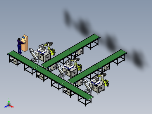 齿轮箱的自动化检测与运输模拟正等轴测缩略图