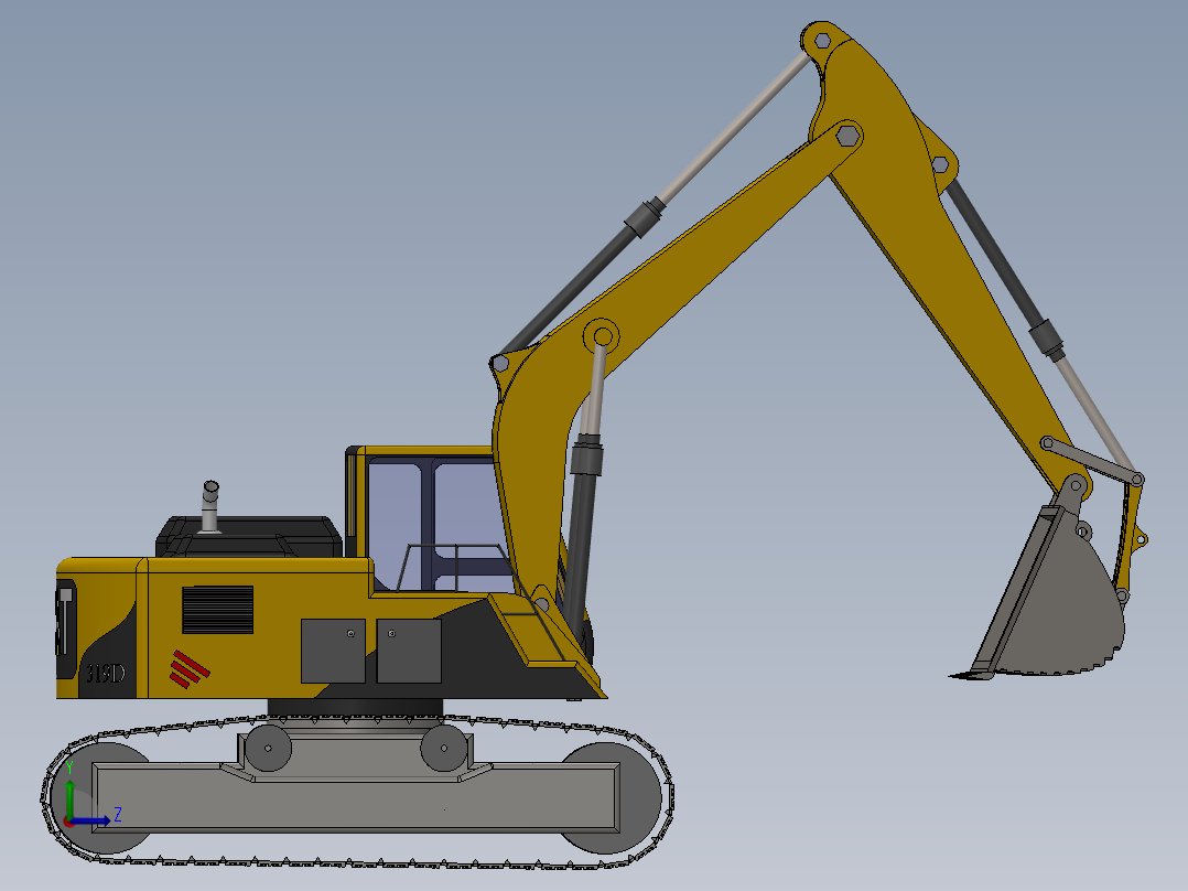 16.319D挖掘机左视图