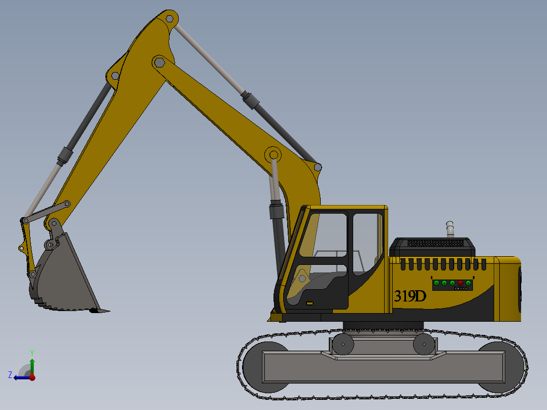 16.319D挖掘机右视图
