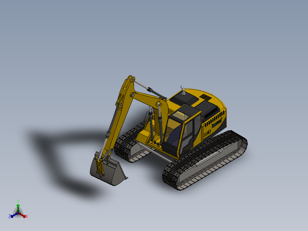 16.319D挖掘机正等轴测图