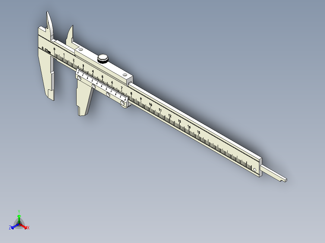 游标卡尺正等轴测图