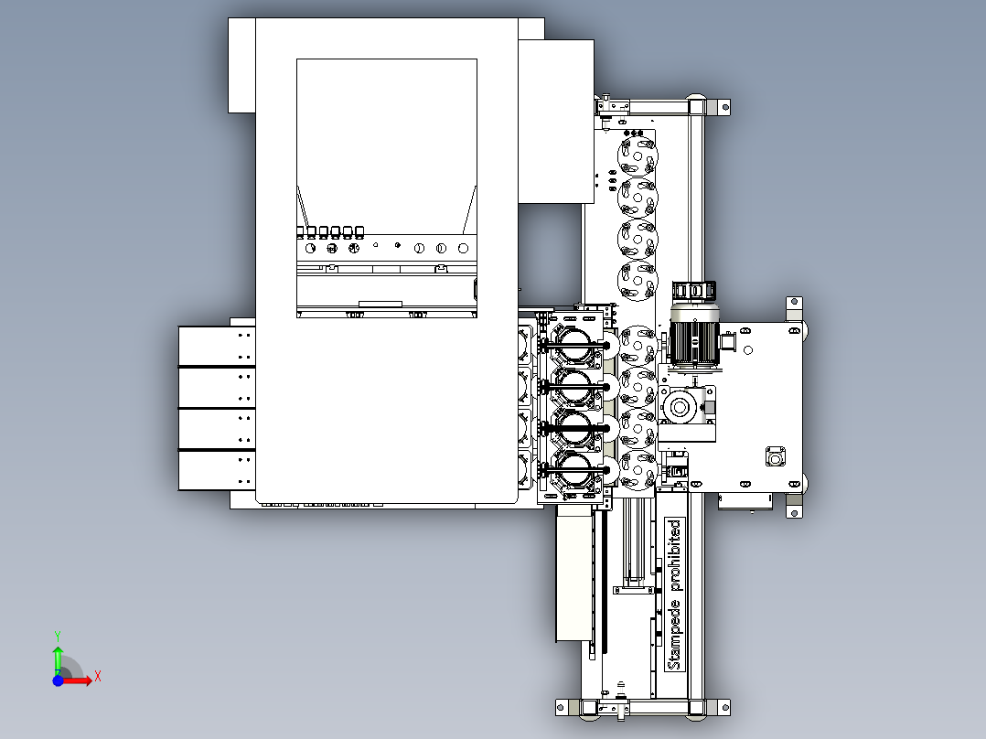 带冲压项目的4工位衬套盖前视图