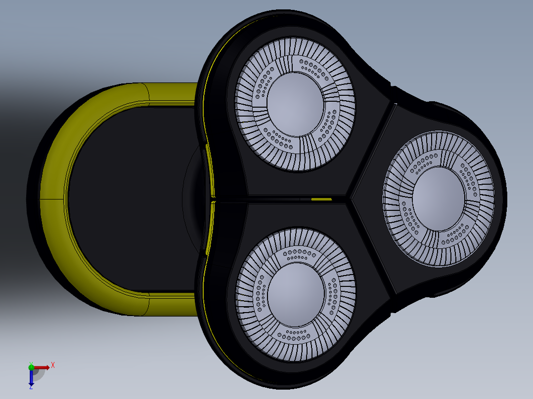 剃须刀、刮胡刀(14)俯视图